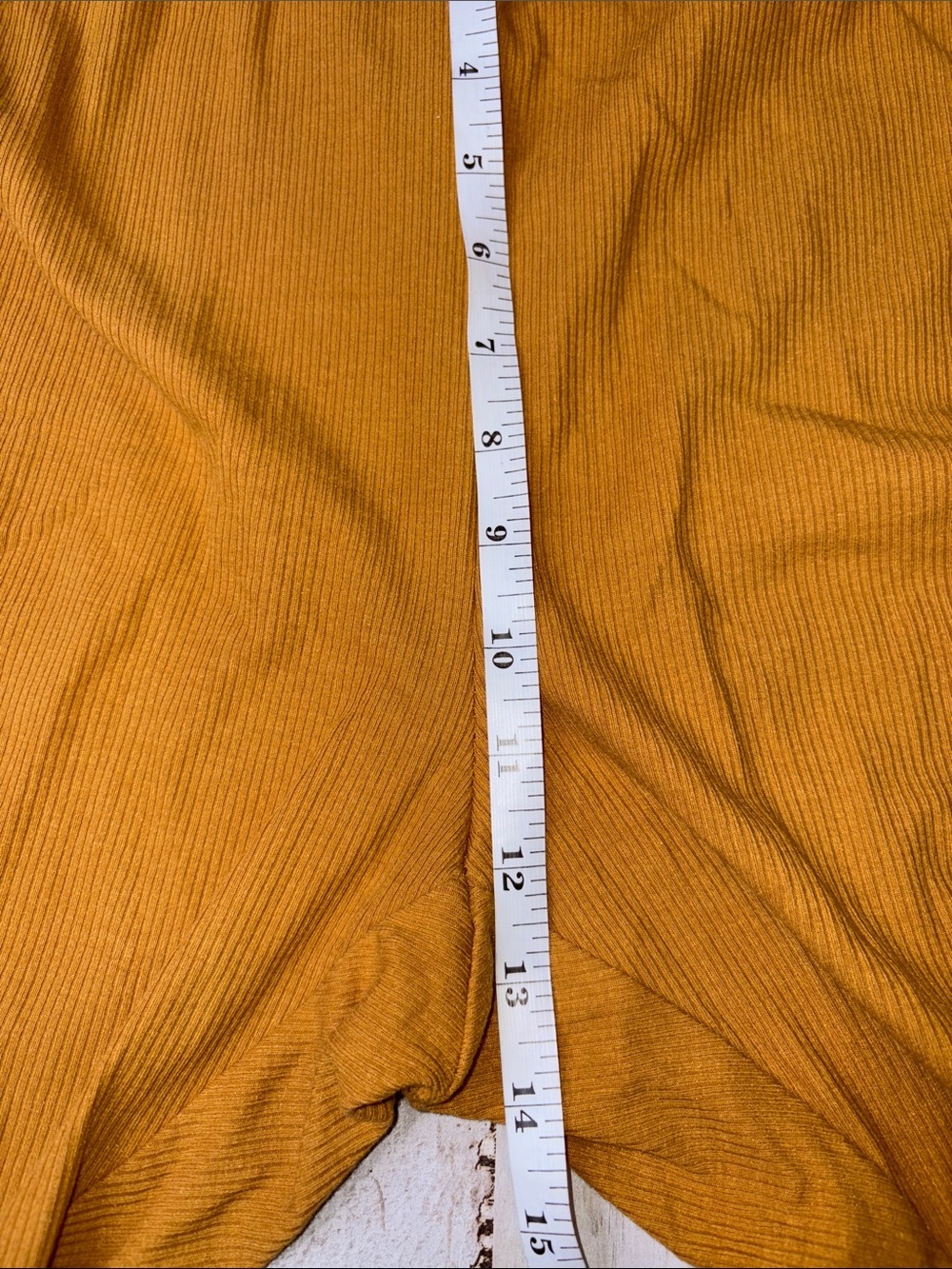Old Navy women's plus size 2X ribbed biker shorts, Mustard color - Picture 5 of 11
